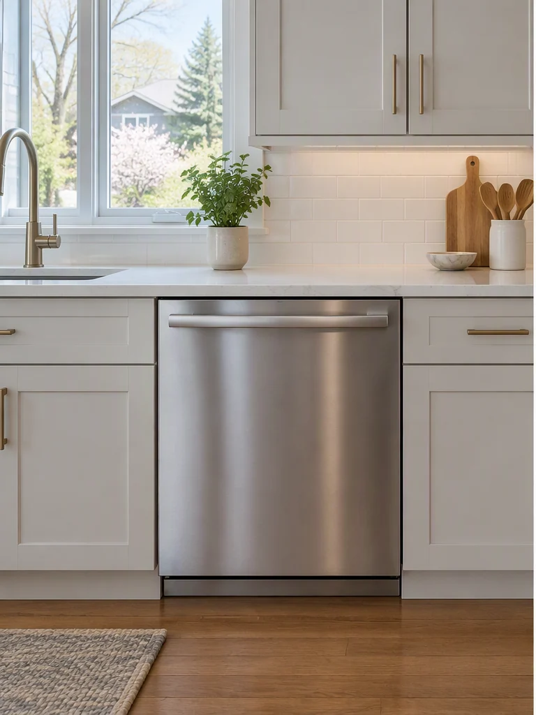 Illustration of dishwasher installation