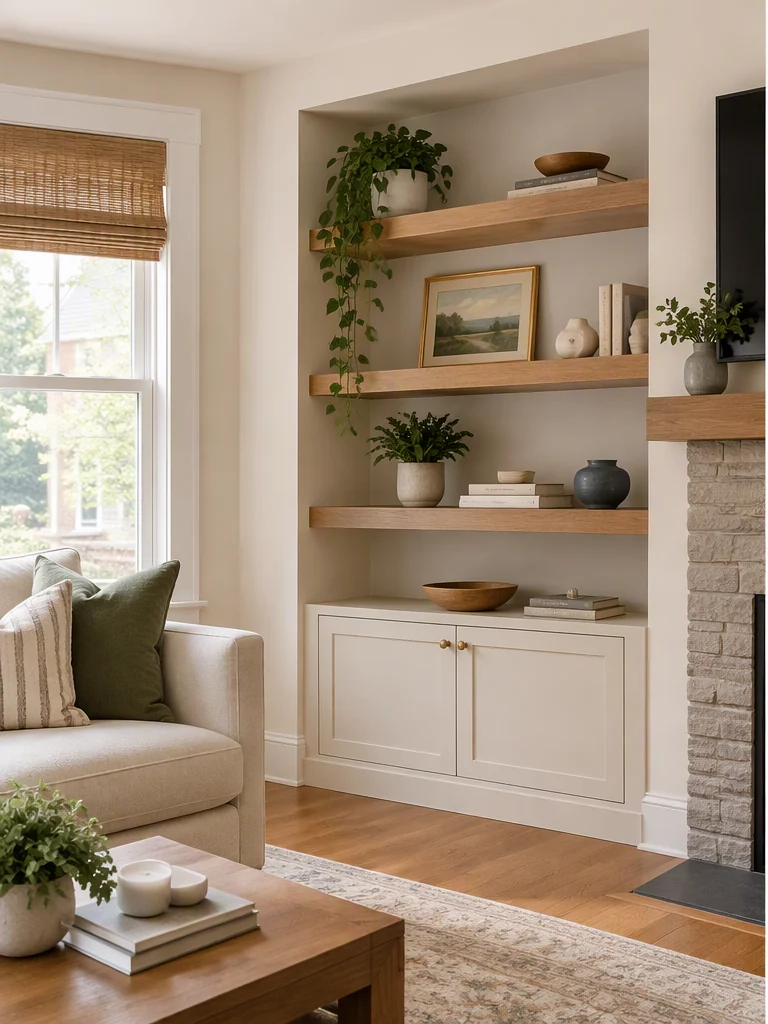 Illustration of built-in shelving