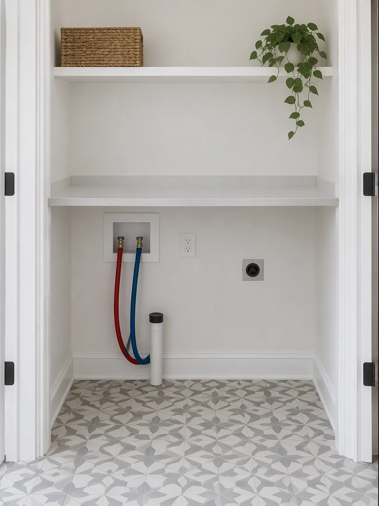 Before illustration of laundry appliance installation
