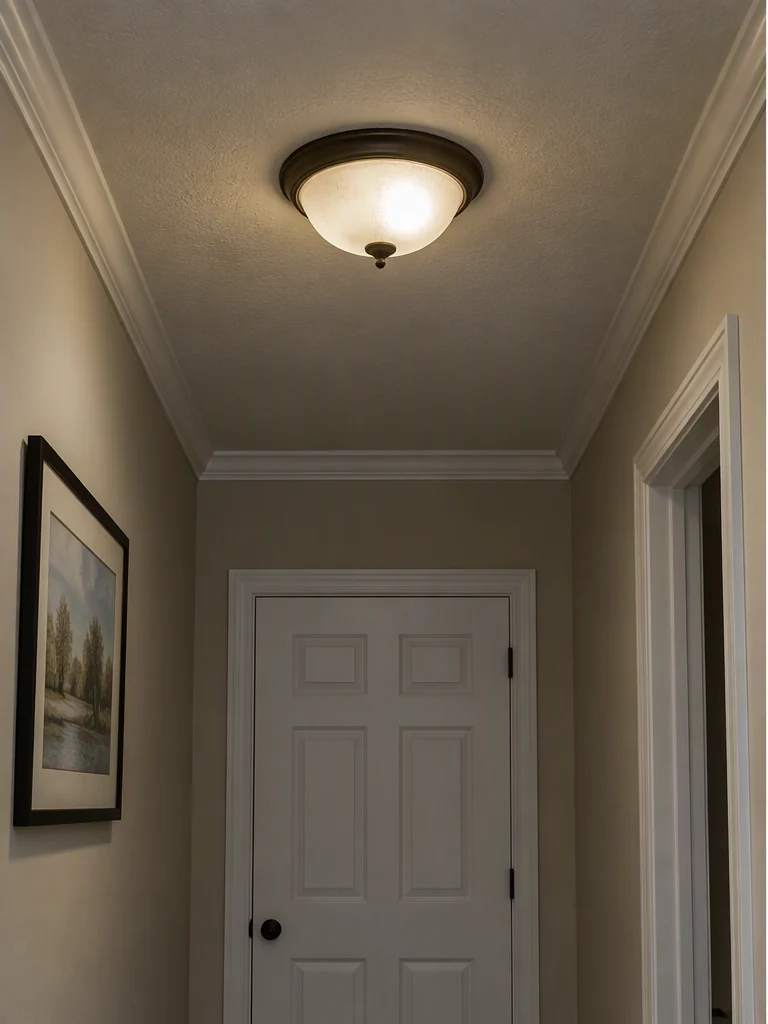 Before illustration of hallway lighting update