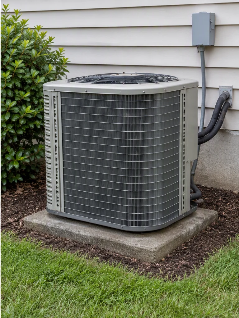 Illustration of a cleaned outdoor HVAC unit