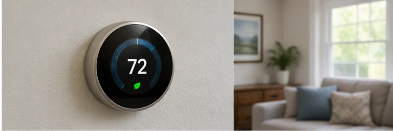 after visual concept for Smart thermostat installation