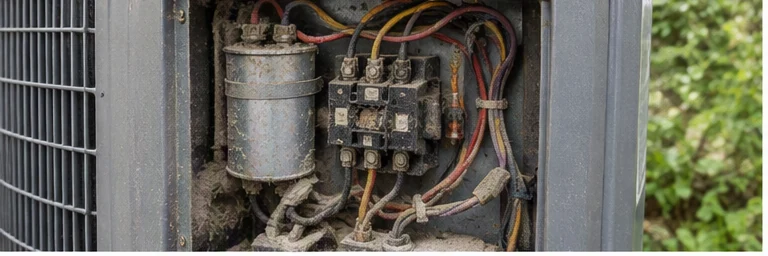 before visual concept for Capacitor, relay, and electrical connection inspection