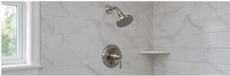 after visual concept for Shower faucet installation