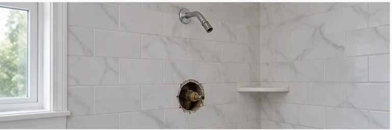 before visual concept for Shower faucet installation