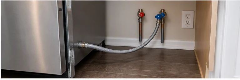 after visual concept for Dishwasher water-line installation