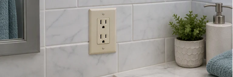 before visual concept for GFCI outlet installation