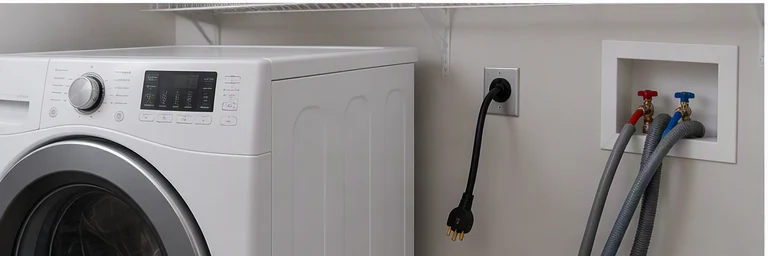 before visual concept for Dishwasher, washer, dryer, electric stove, and wall oven connections