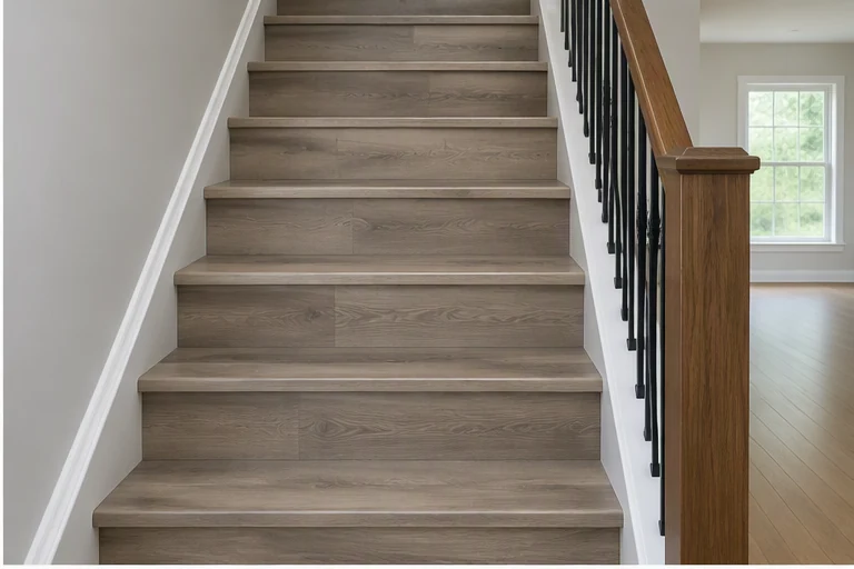 after visual concept for LVP stair installation