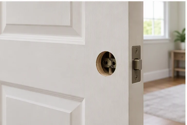 before visual concept for Door hardware installation