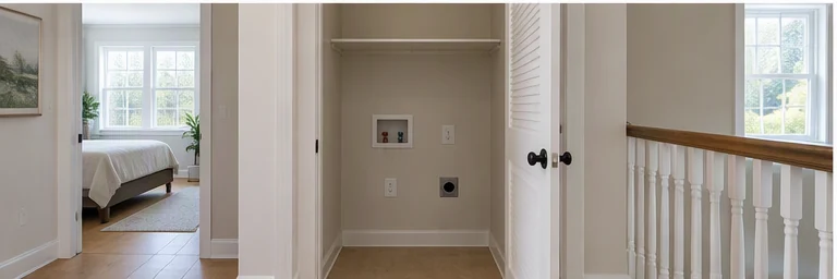 before visual concept for Stacked washer and dryer installation