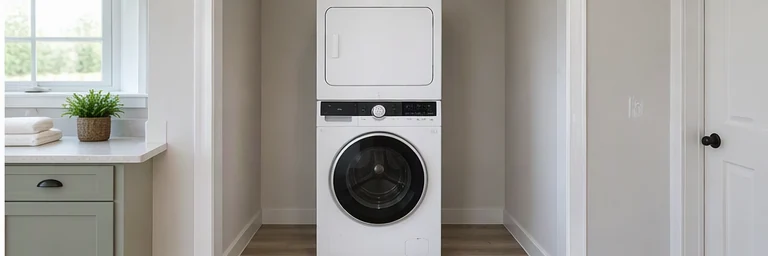 after visual concept for Washer-dryer combination installation
