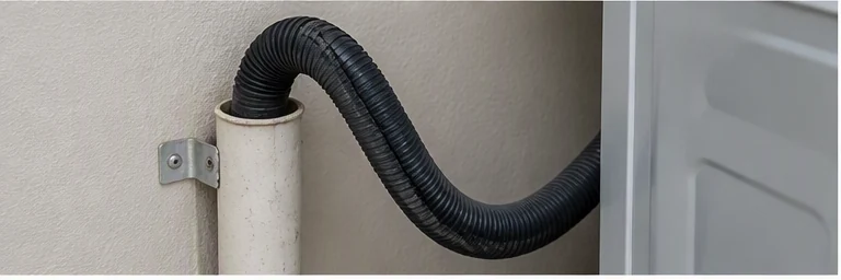 before visual concept for Washer drain hose connection