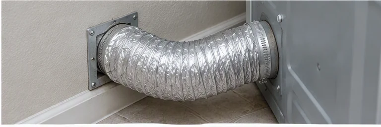 after visual concept for Dryer vent connection and replacement