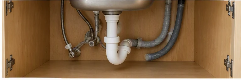 after visual concept for Dishwasher water-line and drain connection