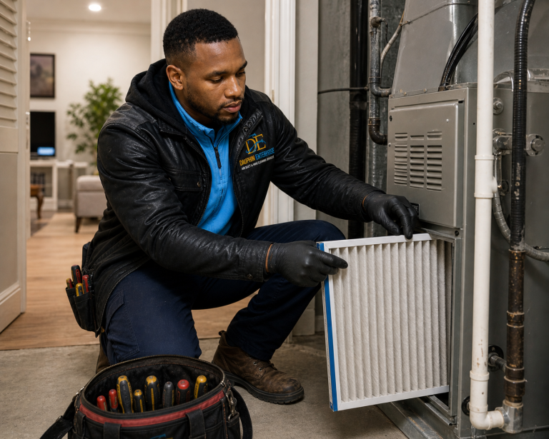 HVAC technician at work