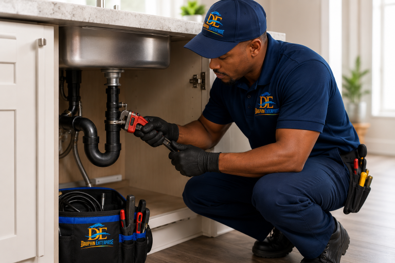 Under-sink plumbing repair