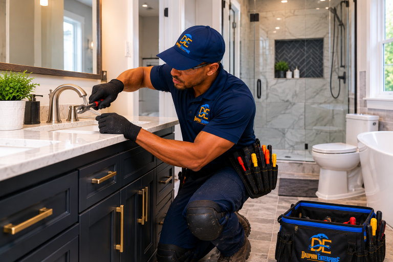 Bathroom vanity installation